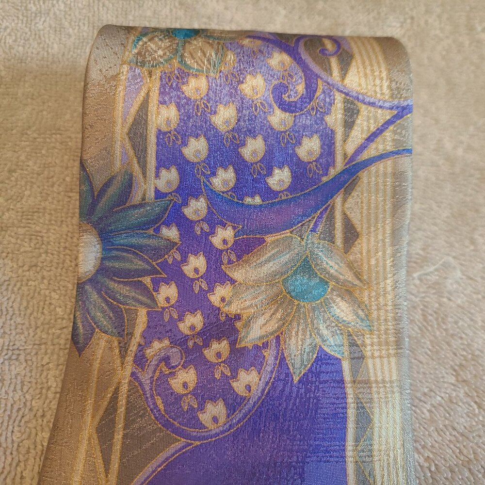 Vintage Vitaliano Pancaldi 100% Silk Handmade Neck Tie Made In Italy - Picture 3 of 11